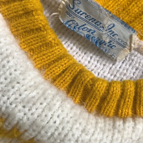 Mustard and White Nordic Sweater - Picture 5 of 6